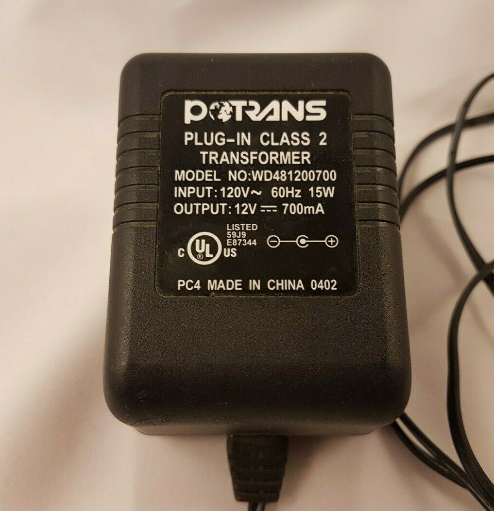 NEW Potrans WD481200700 AC DC Power Supply Adapter Charger Output 12V 700mA